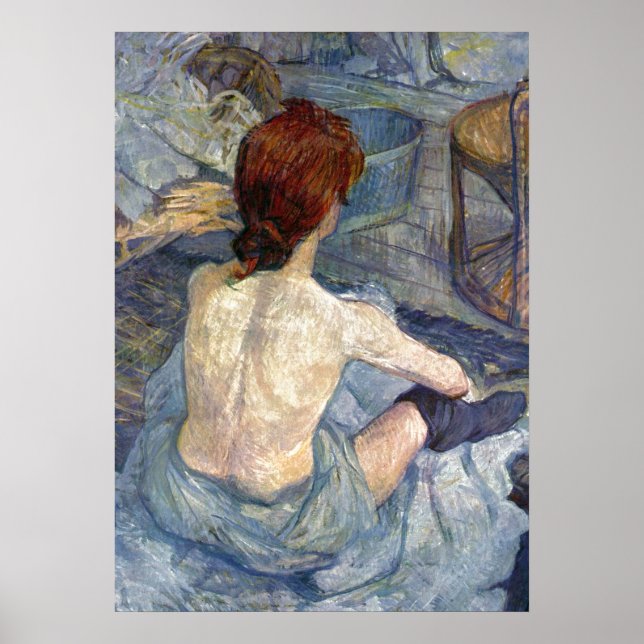 Póster La Toilette Rousse - Pintura de Toulouse-Lautrec (Frente)