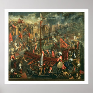 Póster La toma de Constantinopla (aceite sobre lienzo)