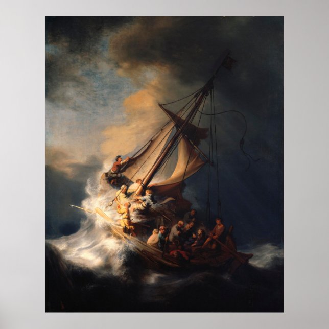 Póster La tormenta de Rembrandt en el mar de Galilea (Frente)