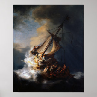 Póster La tormenta en el mar de Galilea - Rembrandt
