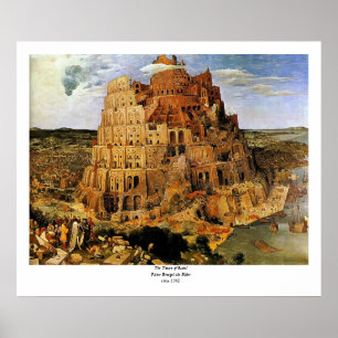 Póster "La torre de Babel" de Pieter Bruegel (alrededor d