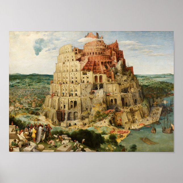 Póster La Torre de Babel, Pieter Breugel el Viejo (Frente)