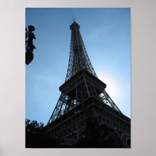 Póster la torre Eiffel, París, salida del sol (Frente)