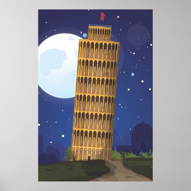 Póster La Torre inclinada de Pisa (Frente)