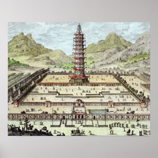 Póster La Torre Porcelana de Nanking, plato 12 de 'Ent (Frente)