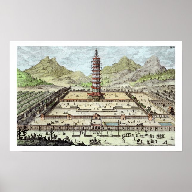 Póster La Torre Porcelana de Nanking, plato 12 de 'Ent (Frente)