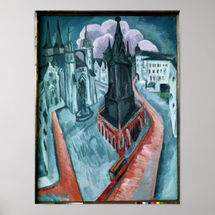 Póster La torre roja en Halle, 1915