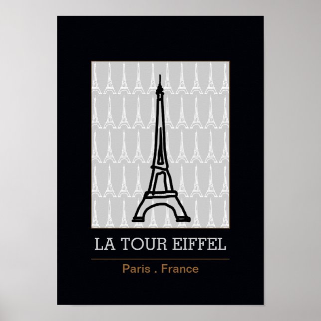 Póster La Tour Eiffel / blanco y negro (Frente)