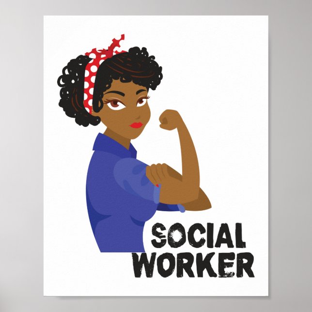 Póster La trabajadora social Black Rosie The Riveter (Frente)