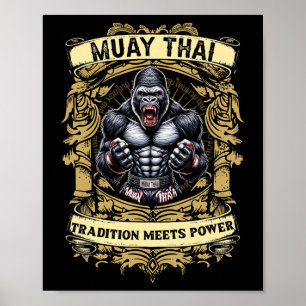 Póster La tradición se une a la fuerza: kickboxing y Muay