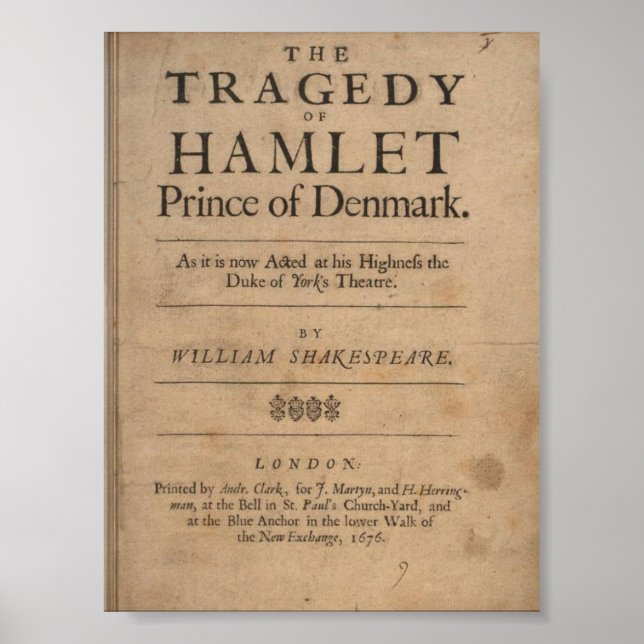 Póster La tragedia de Hamlet (Frente)