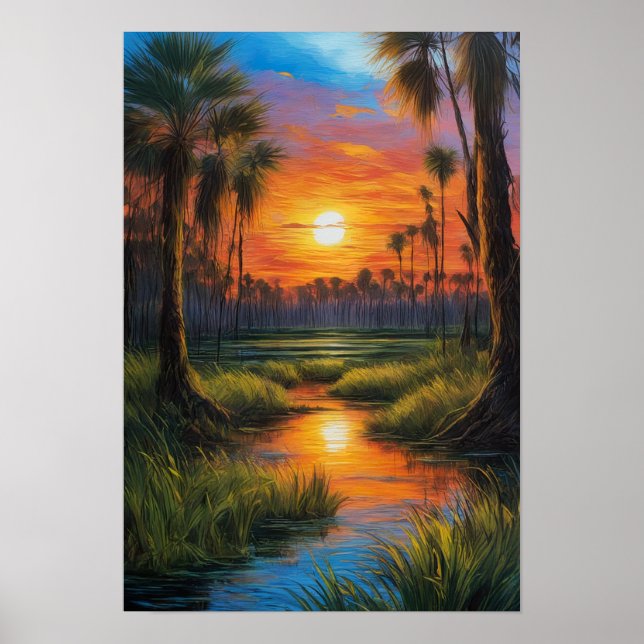 Póster La tranquilidad de la belleza del pantano (Frente)
