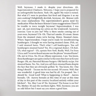 Póster la transcripción completa de Steamed Hams