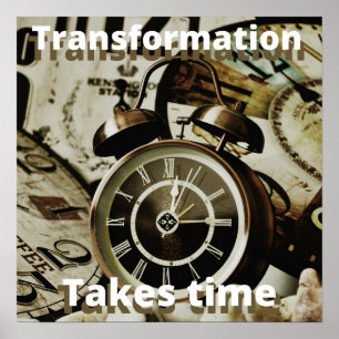 Póster La transformación lleva tiempo Fitness inspiracion