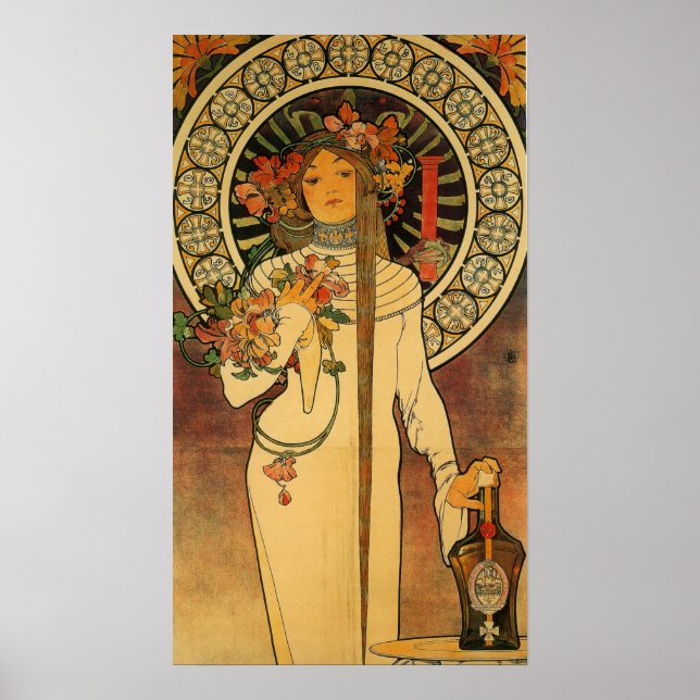 Póster La Trappistine de Alfons Mucha - Art Nouveau (Frente)