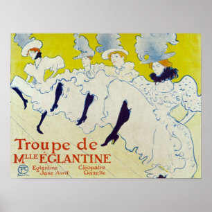 Póster la troup de mlle Elegant poster 1895 de Lautrec