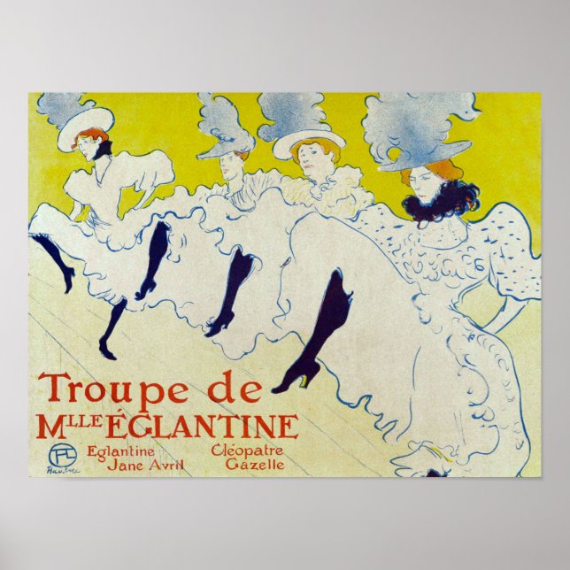 Póster La Troupe de Mlle Eglantine por Toulouse Lautrec (Frente)