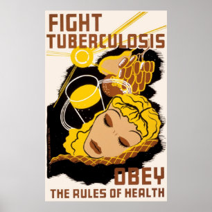 Póster La tuberculosis de la lucha obedece las reglas de