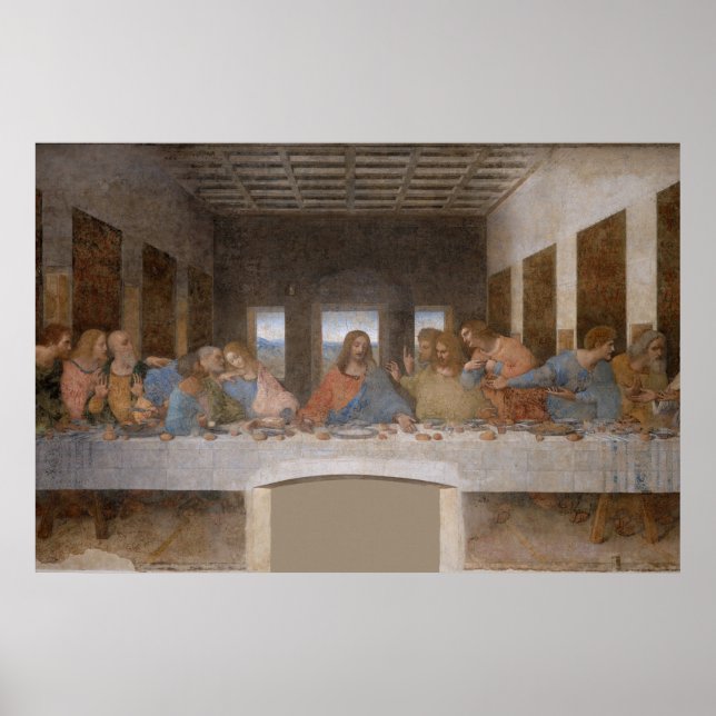 Póster La última cena 1495 1498 de Leonardo da Vinci (Frente)
