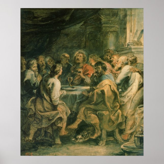 Póster La última cena, c.1630-31 (Frente)
