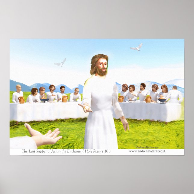 Póster La Última Cena de Jesús - Eucaristía (Frente)