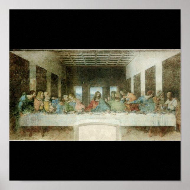 Póster La última cena de Leonardo Da Vinci c. 1495-1498 (Frente)