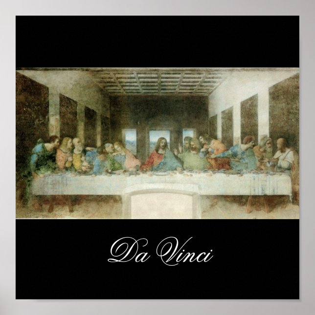 Póster La última cena de Leonardo Da Vinci c. 1495-1498 (Frente)