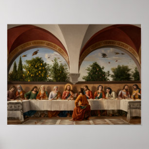 Póster La Última Cena Fresco Obra Maestra Mejorada