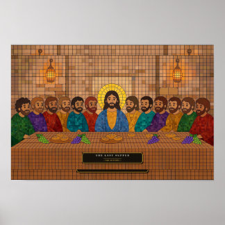 Póster La Última Cena — Mosaico del Cubo de Rubik