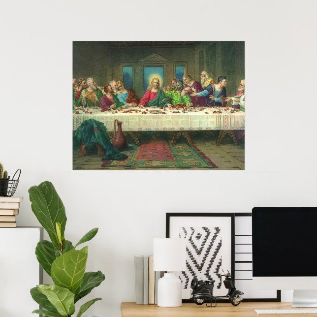 Póster La última cena originalmente de Leonardo da Vinci (Oficina en casa)