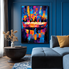 Póster La Última Cena Reimaginada - Geométrica abstracta