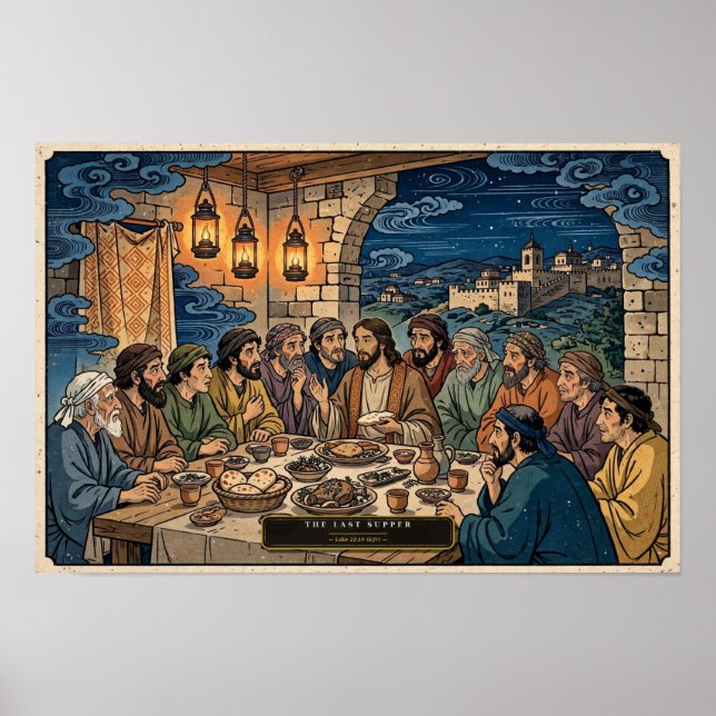 Póster La Última Cena — Ukiyo-e (Frente)