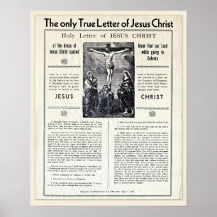 Póster La Única Carta Verdadera de Jesucristo