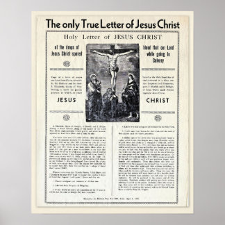 Póster La Única Carta Verdadera de Jesucristo