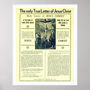 Póster La única carta verdadera de Jesucristo