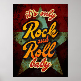Póster La única música de tipografía rock and Roll Baby