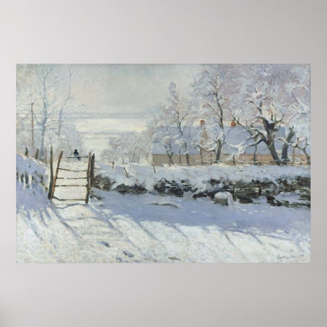 Póster La urraca de Claude Monet (Frente)