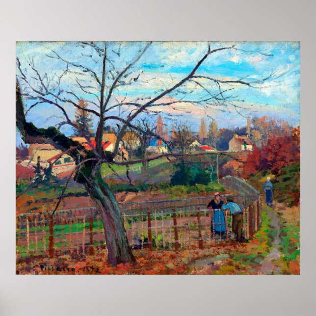 Póster La valla Camille Pissarro 1872 (Frente)