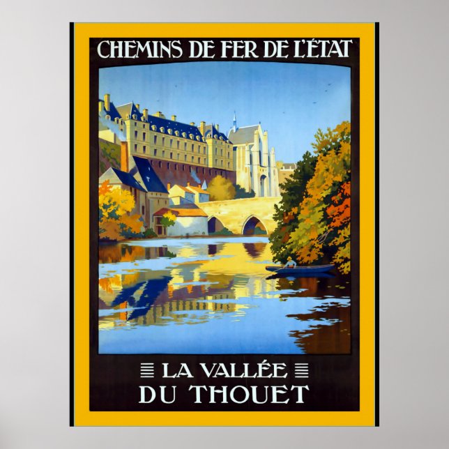 Póster La Vallée du Thouet ~ Viaje francés vintage (Frente)