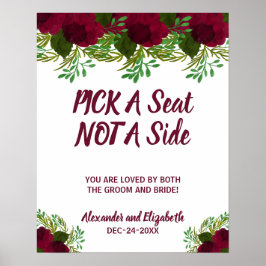 Póster La vegetación de flores rojas elige un asiento no