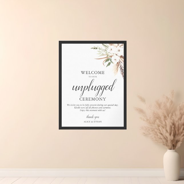 Póster La vegetación de hierba de Boho Pampa, Rótulo Boda (Subido por el creador)