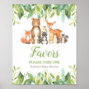 Póster La vegetación de los animales de Woodland Baby Sho