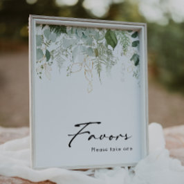 Póster La vegetación moderna y el oro Baby Shower favorec