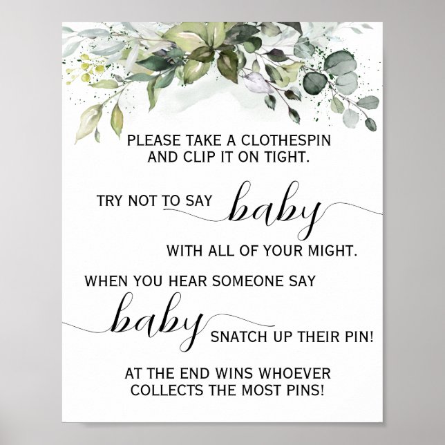 Póster La vegetación no dice juego de ducha Baby Clothesp (Frente)