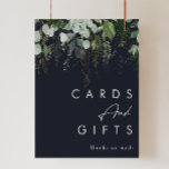 Póster La vegetación y la hoja de oro | Tarjetas y regalo<br><div class="desc">Diseñamos esta vegetación y hoja de oro | tarjetas de la marina oscura y posters de regalos para completar tu recepción de boho, sencilla y elegante. Cuenta con una hoja de eucalipto blanca y verde moderna, un follaje de helecho, una flor suculenta y hojas de Relieve metalizado de oro mínimas....</div>