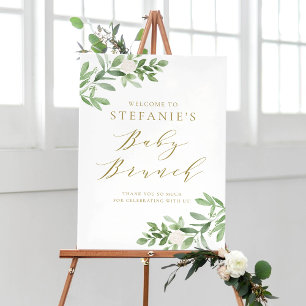Póster La vegetación y las flores blancas dan la bienveni