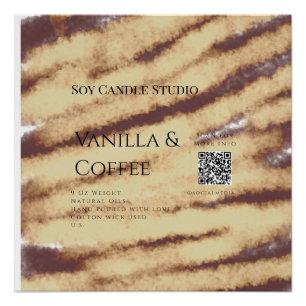 Póster La vela de la soja del café de vainilla añade el n