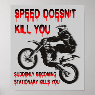 Póster La velocidad no mata, divertido motocross de bicic