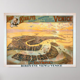 Póster La Venecia antigua y moderna en la vista aérea olí