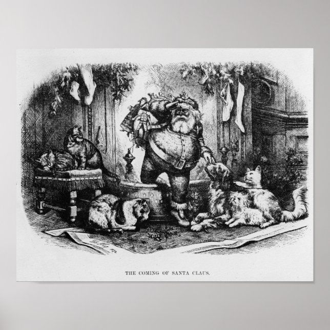 Póster La venida de Santa Claus, 1872 (Frente)